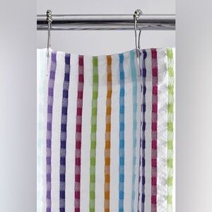 The Company Store Spectrum Shower Curtain and hooks